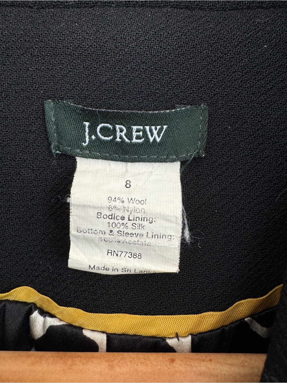 J. Crew Black Single-Breasted Wool & silk lining Pea Coat size 8 - Picture 2 of 11